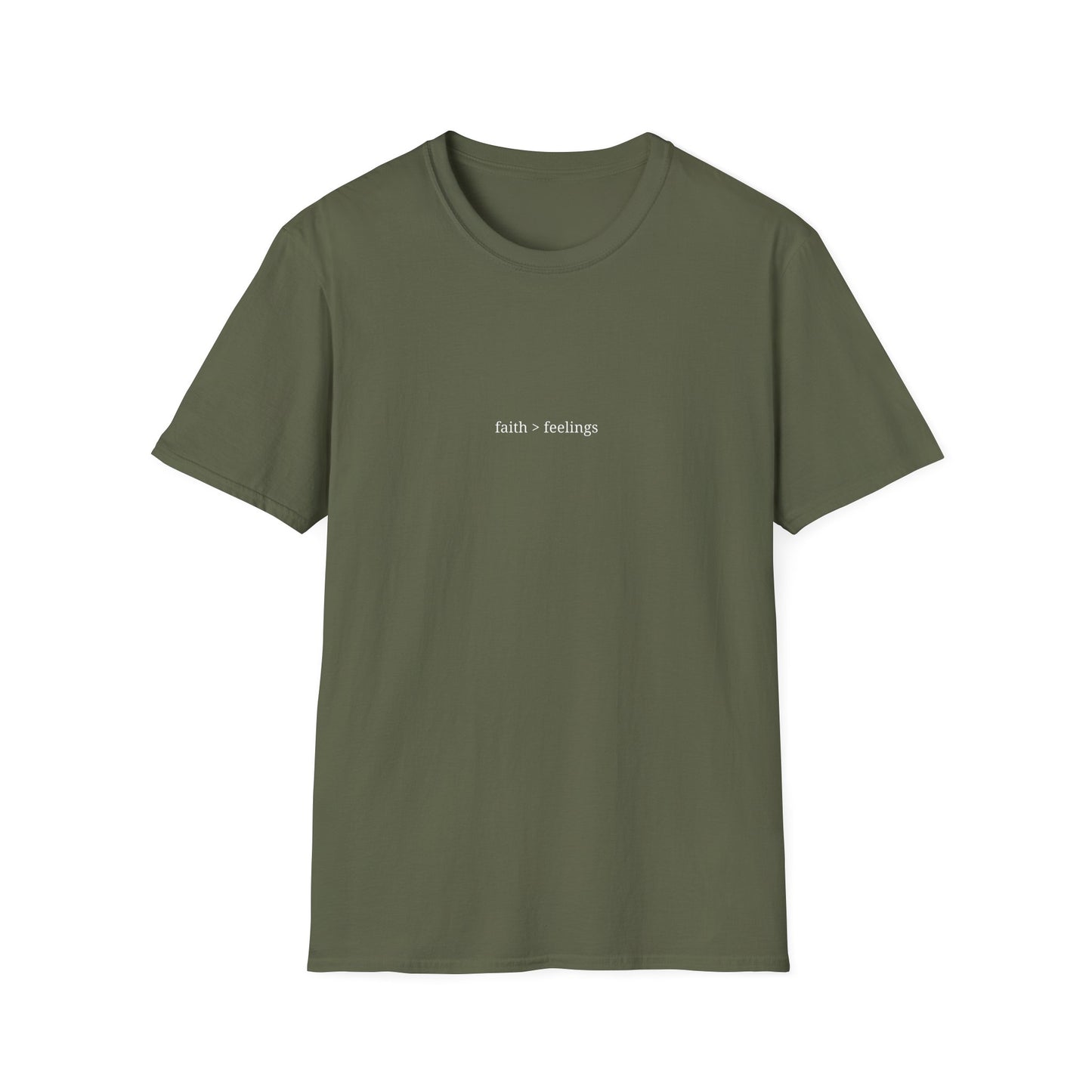 Miracle Crafted Tee - "Faith > Feelings" Front & Back Logo