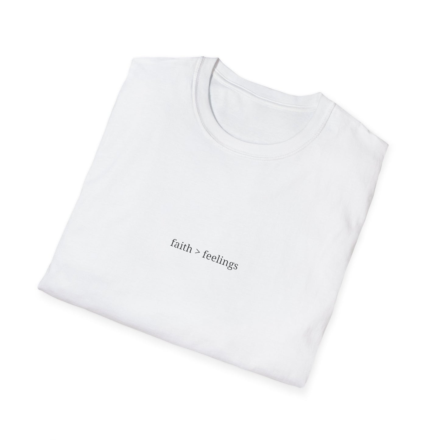 Miracle Crafted Tee - "Faith > Feelings" Front & Back Logo
