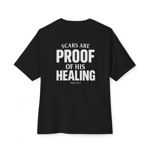 Miracle Crafted Oversized Tee - Scars Are Proof Of His Healing