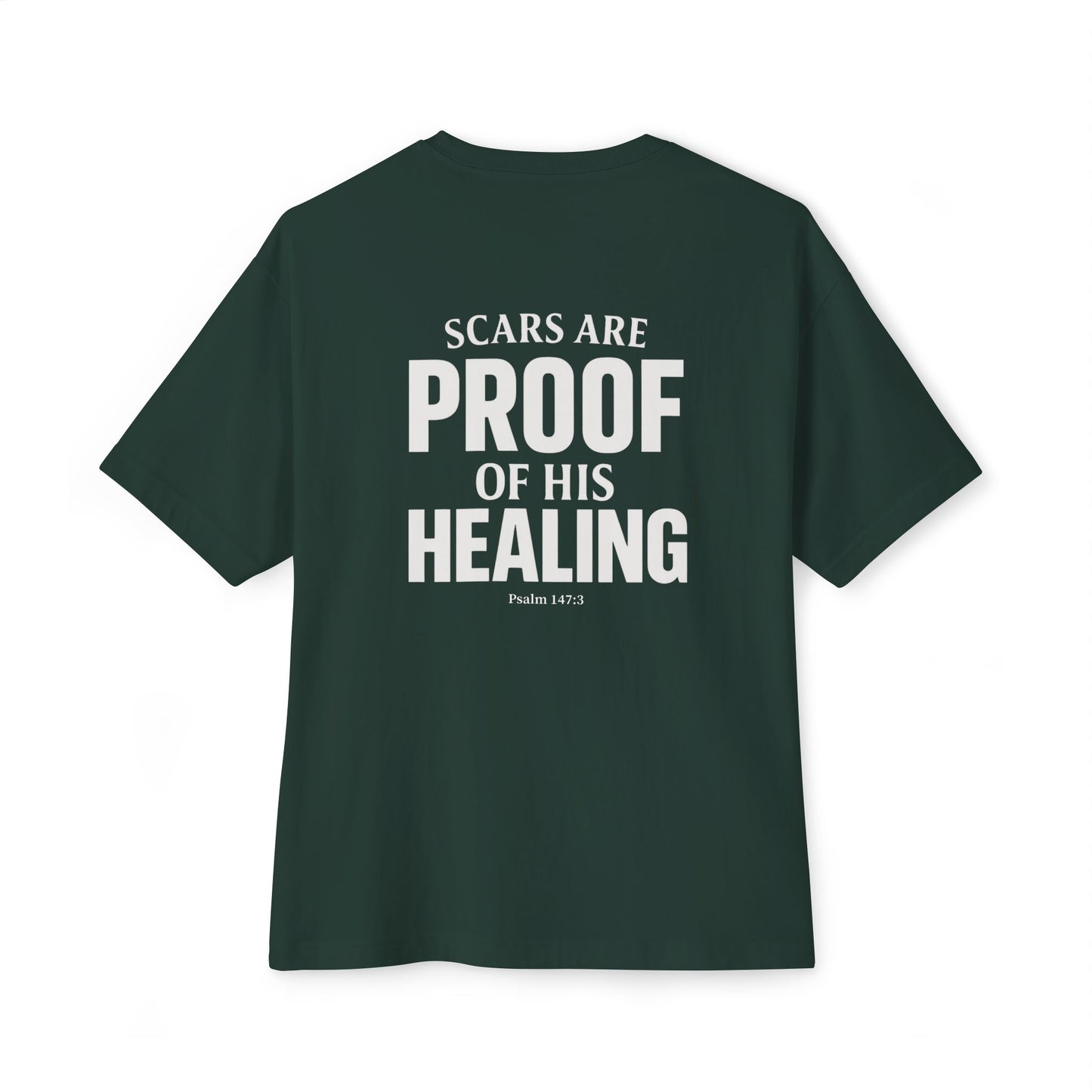 Miracle Crafted Oversized Tee - Scars Are Proof Of His Healing