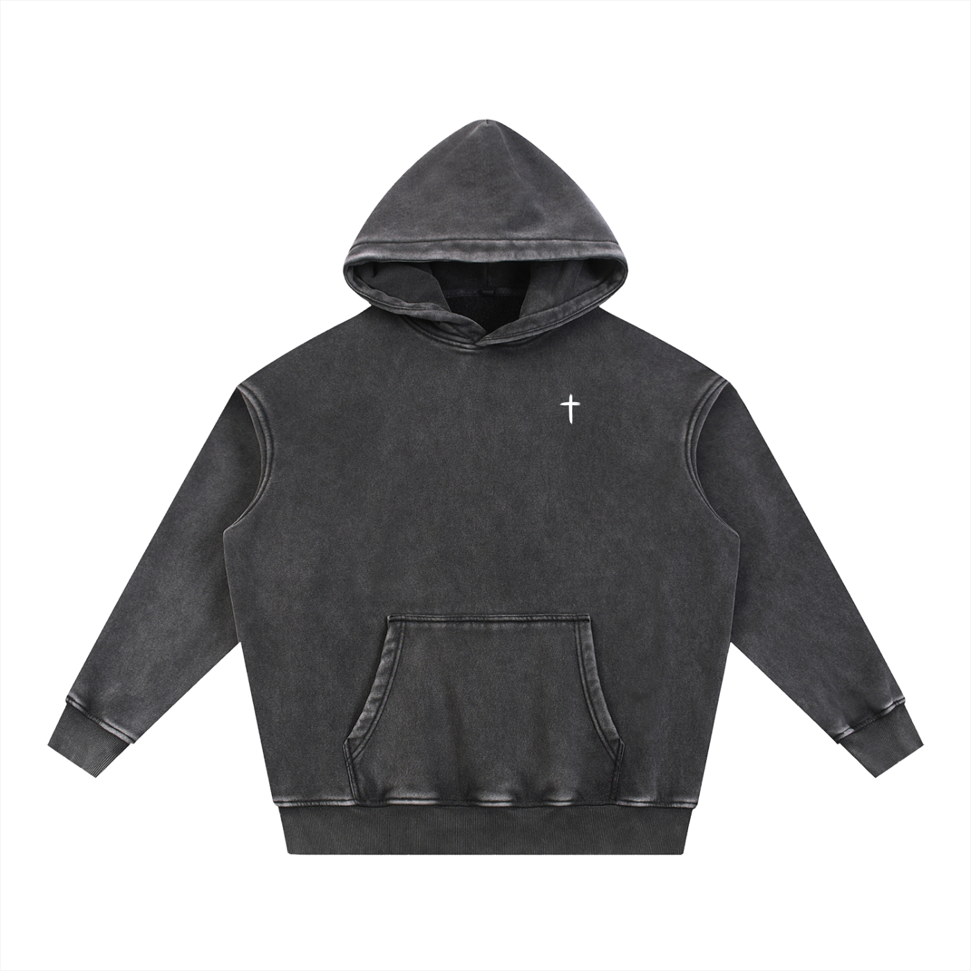 "Miracle Crafted" Snow-Washed Signature Fit Hoodie — Dark