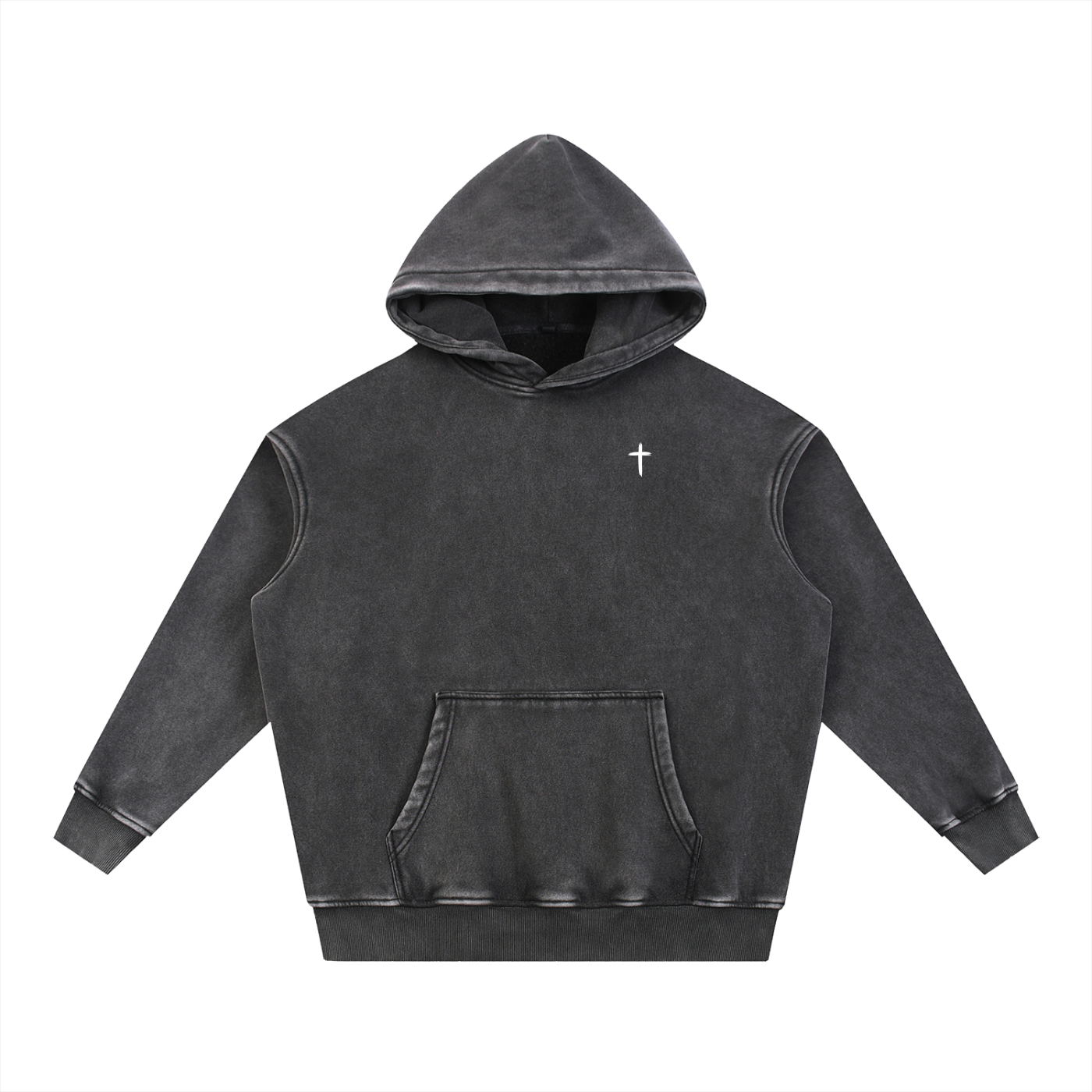 "All For Him" Snow-Washed Signature Fit Hoodie — Dark