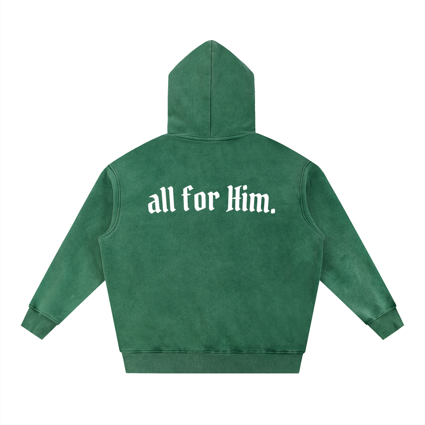 "All For Him" Snow-Washed Signature Fit Hoodie — Dark