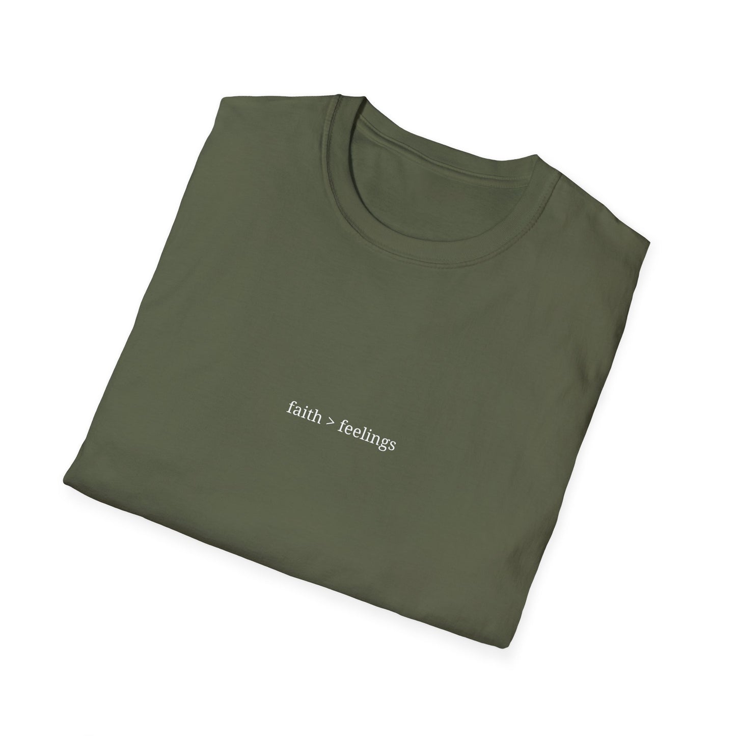 Miracle Crafted Tee - "Faith > Feelings" Front & Back Logo
