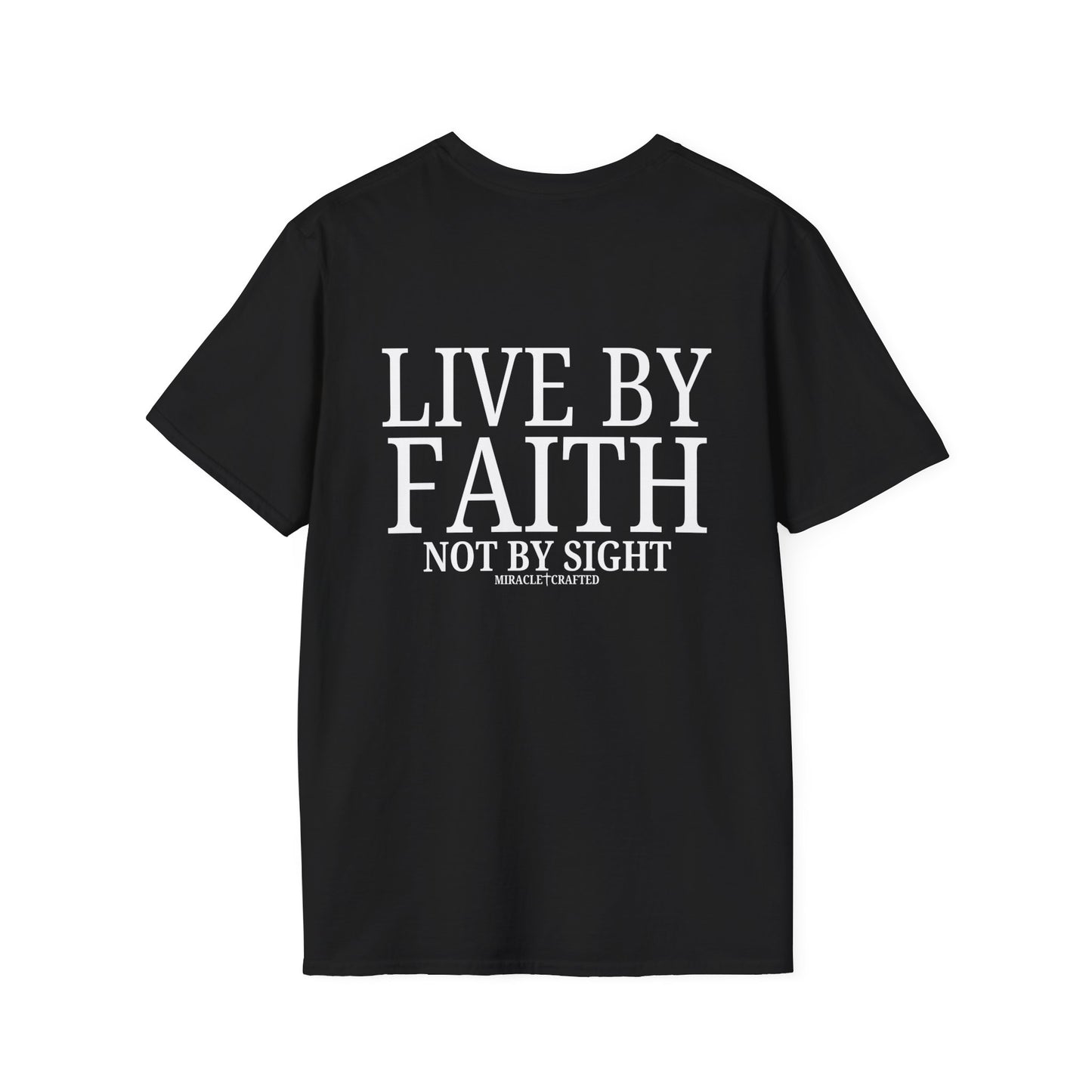 Miracle Crafted Tee - "Faith > Feelings" Front & Back Logo