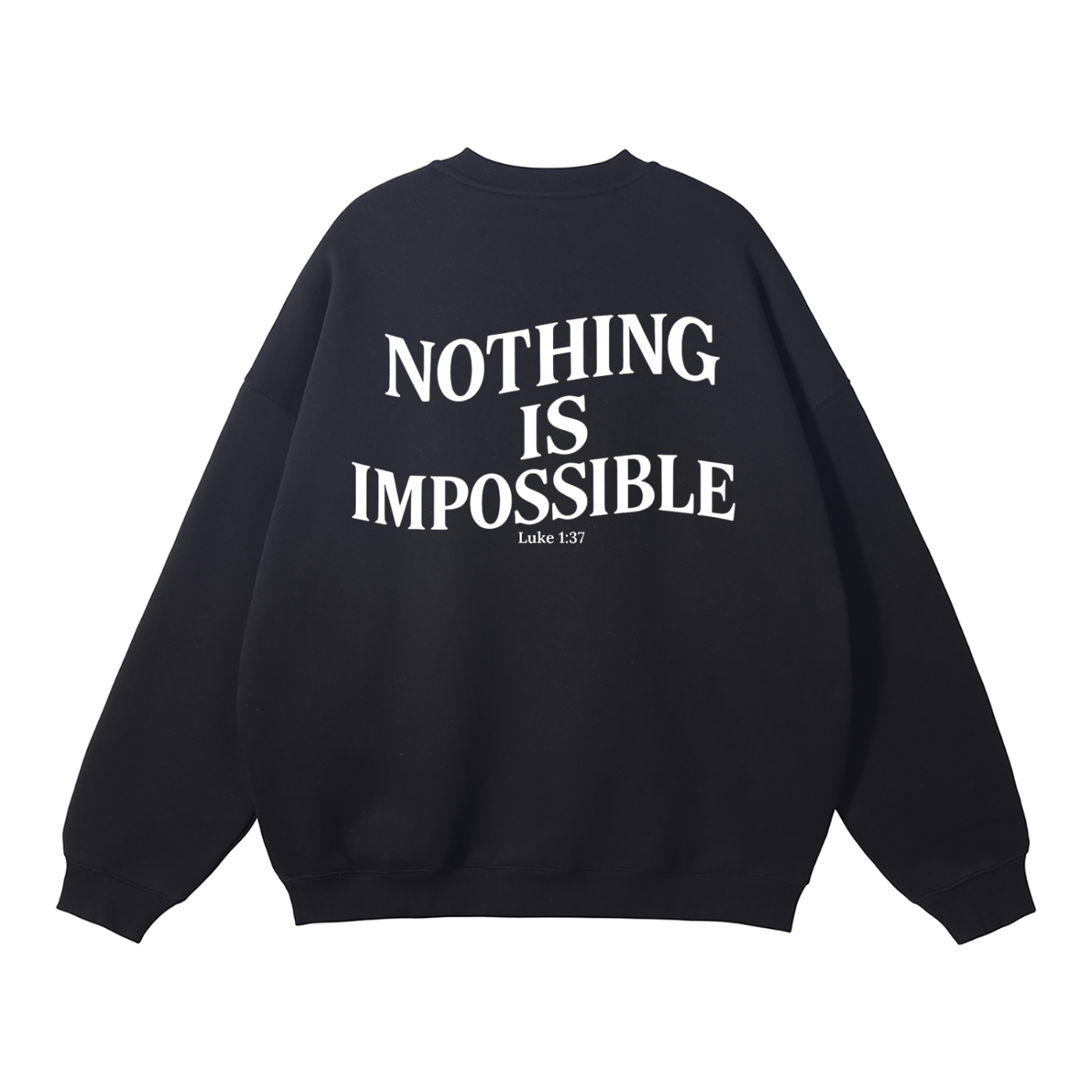 "With God" Signature Fleece Crewneck — Dark
