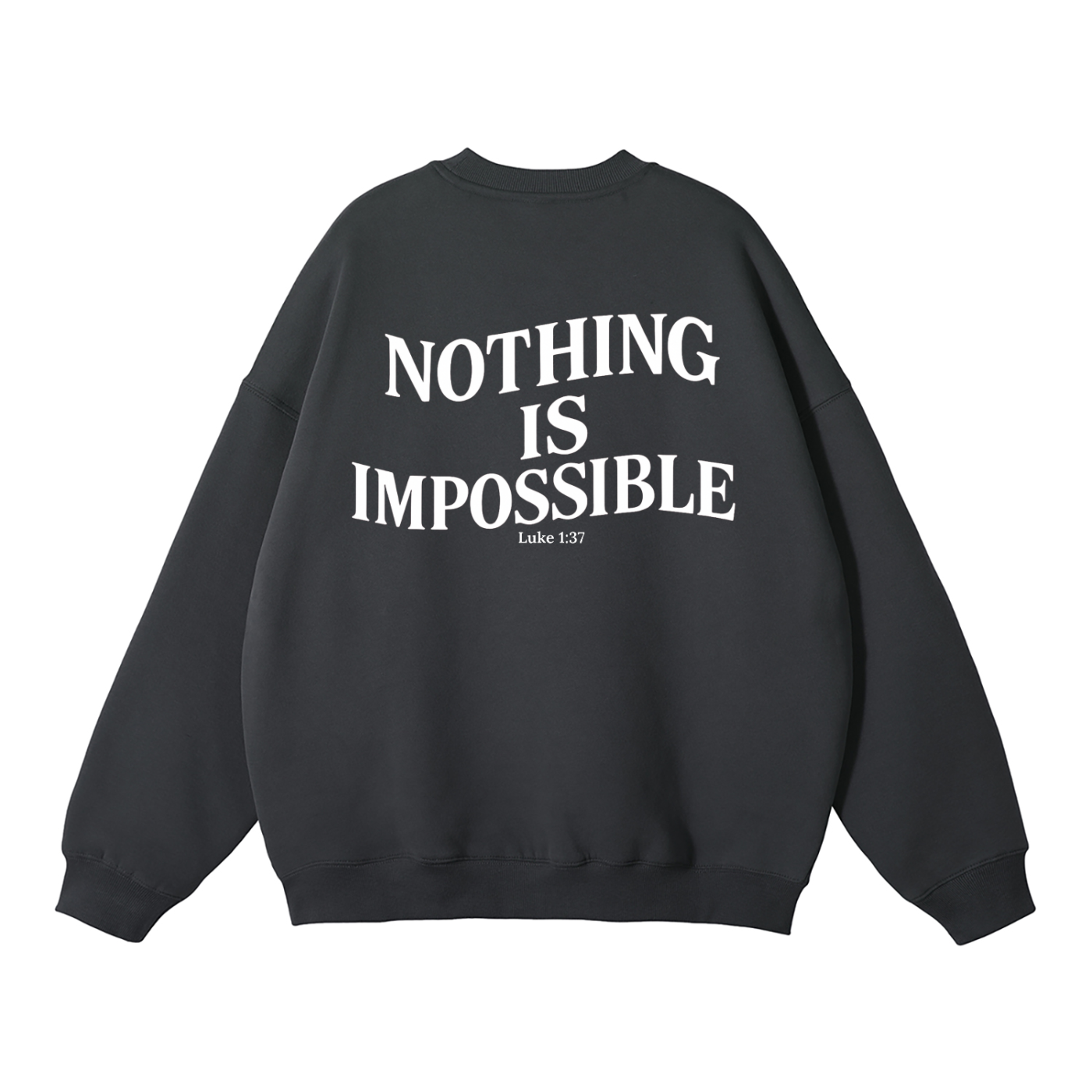 "With God" Signature Fleece Crewneck — Dark