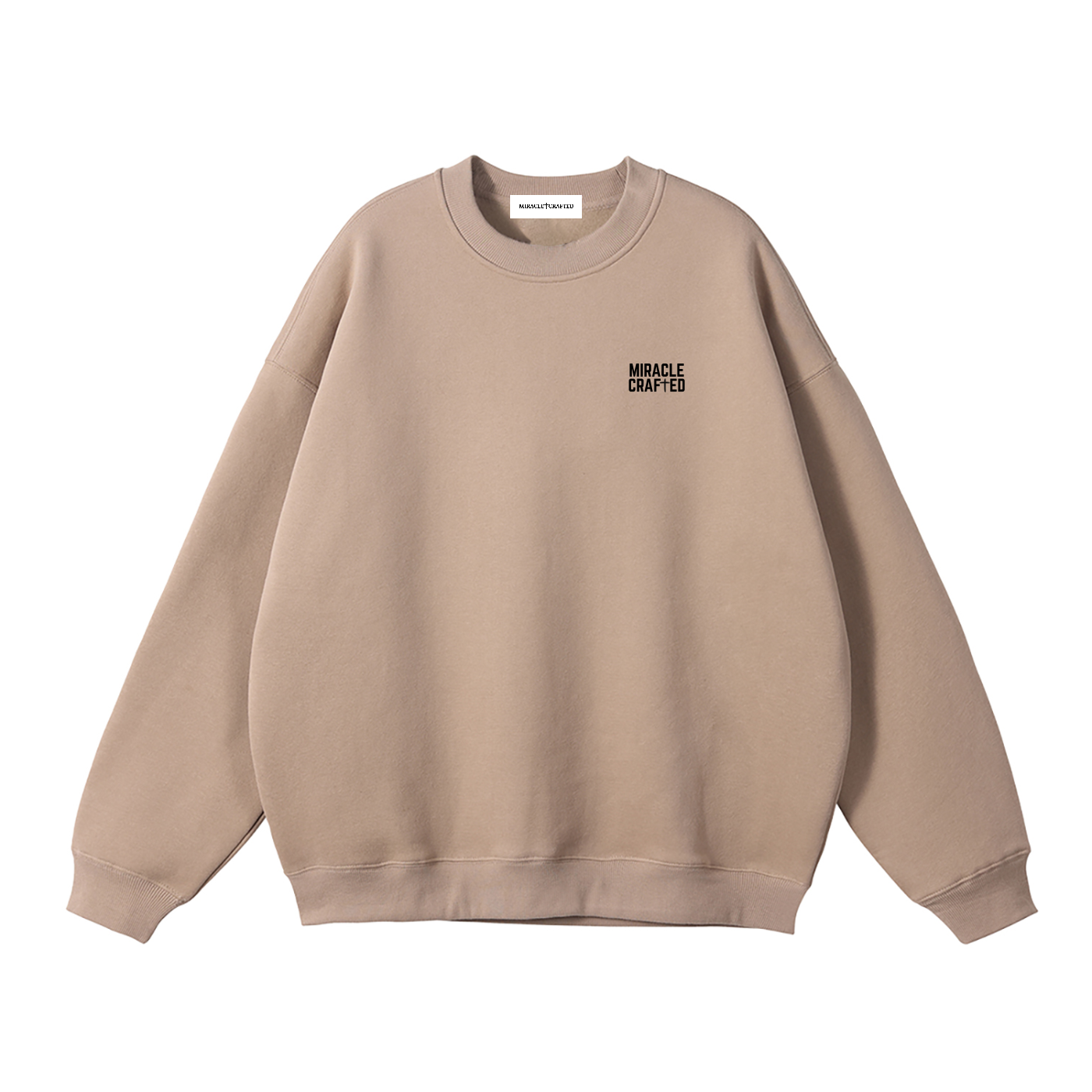 "With God" Signature Fleece Crewneck — Light