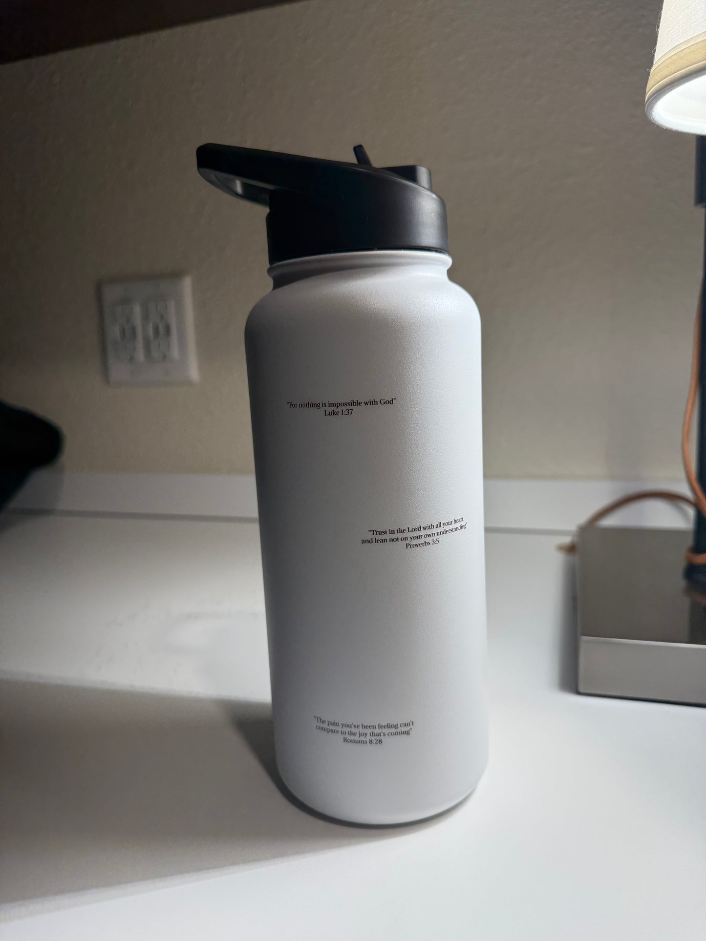 Crafted Cups - White Scripture Bottle (18oz, 30oz)