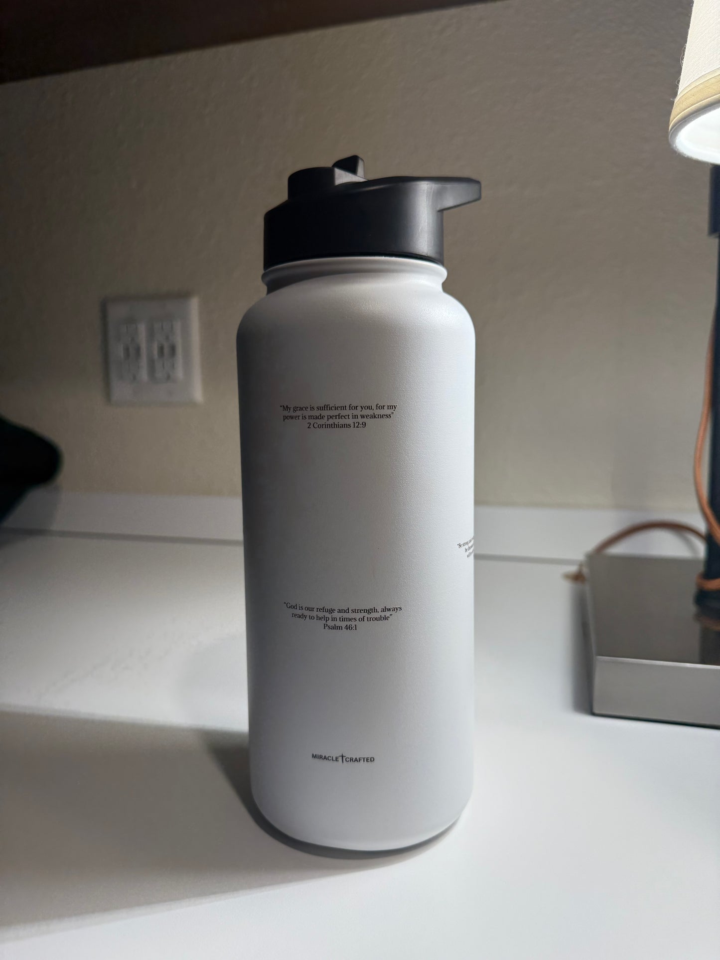 Crafted Cups - White Scripture Bottle (18oz, 30oz)