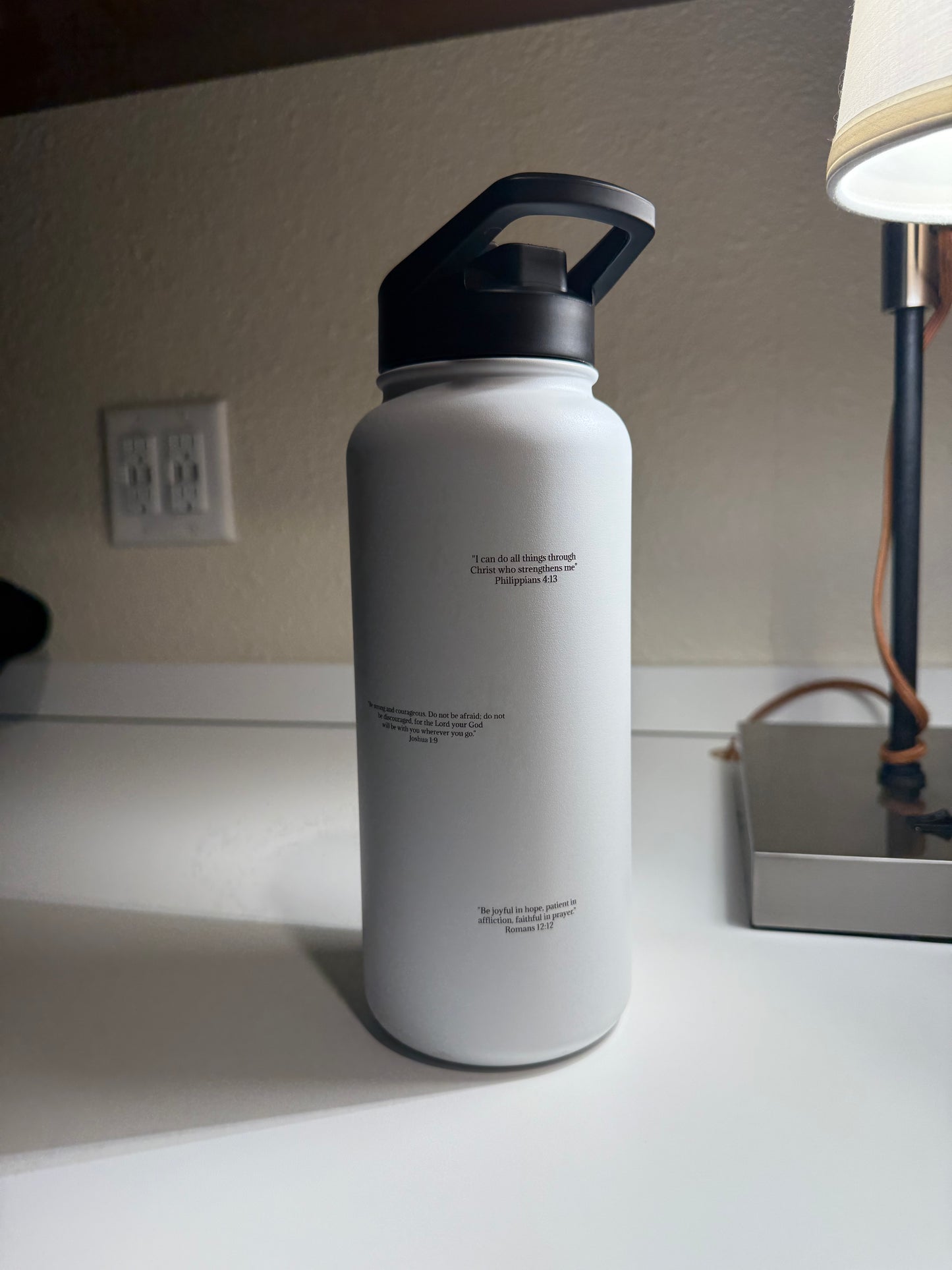 Crafted Cups - White Scripture Bottle (18oz, 30oz)