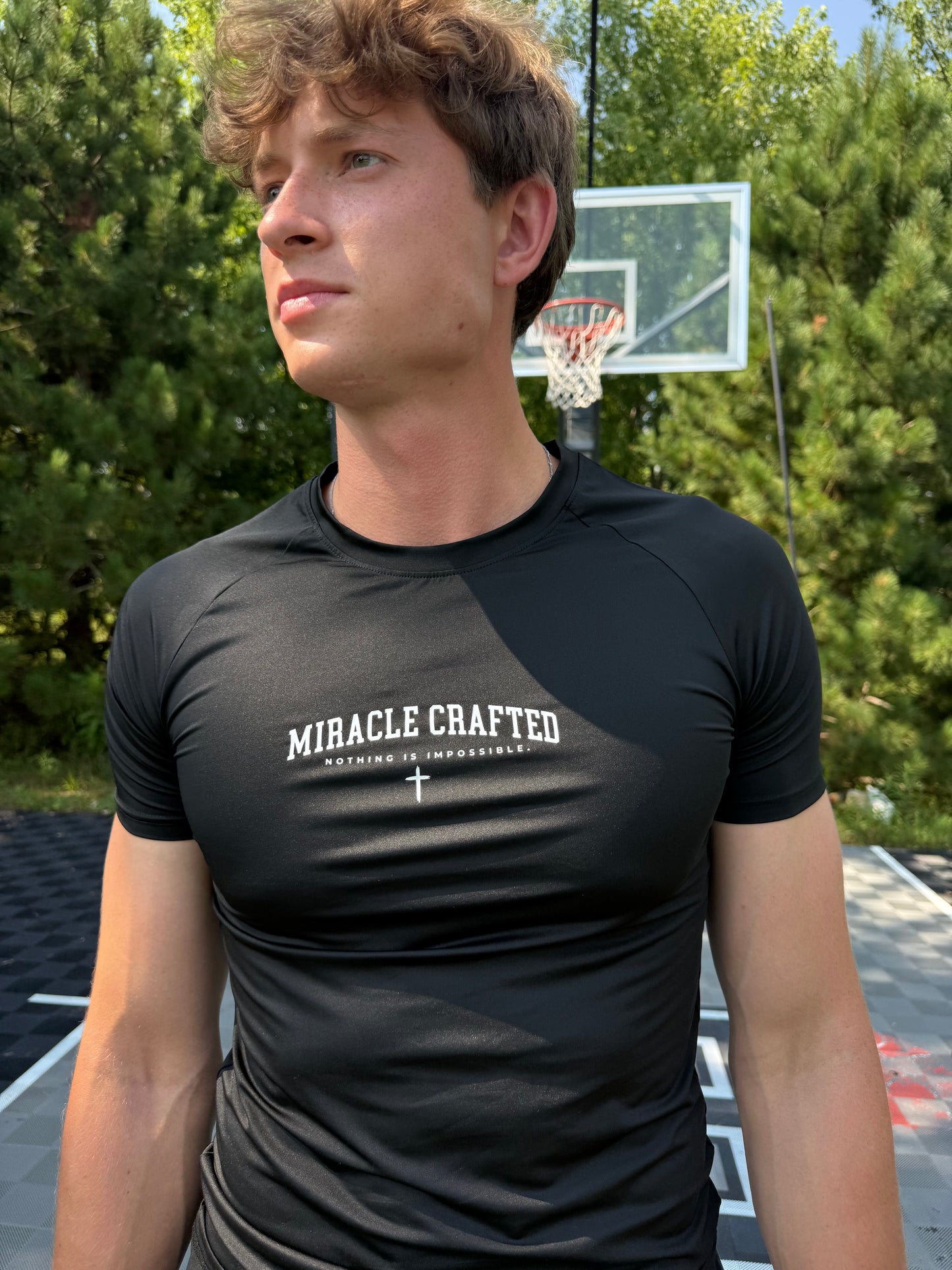 "REBUILT" Compression Tee — Black