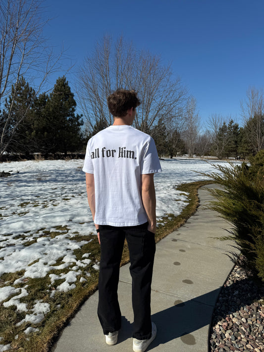 "All For Him" Oversized Heavyweight Tee — Light