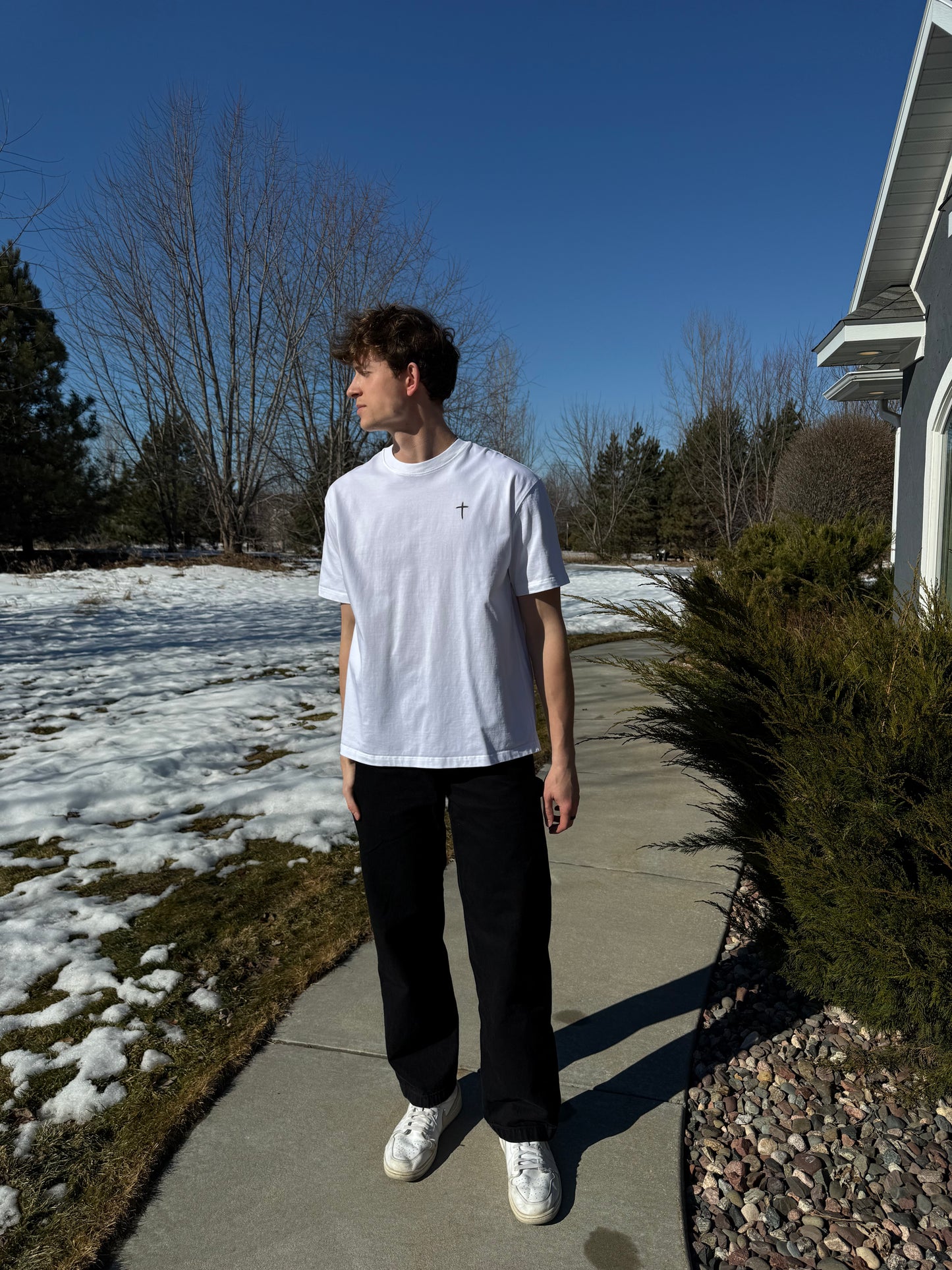 "All For Him" Oversized Heavyweight Tee — Light